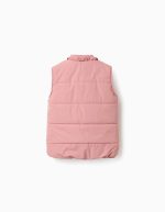 Doudoune sans manches à volants et doublure polaire pour filles, rose – Image 2