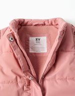 Doudoune sans manches à volants et doublure polaire pour filles, rose – Image 3