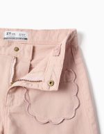 Pantalon en sergé à jambes larges avec poches avant pour filles, rose clair – Image 3