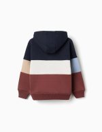 Sweat-shirt à capuche en polaire multicolore pour garçon, à blocs de couleur – Image 2