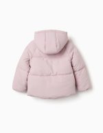 Doudoune à capuche doublée en polaire pour filles, violet clair – Image 2