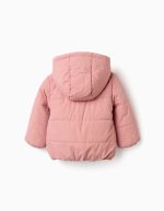 Doudoune à capuche doublée en polaire pour bébé fille, rose – Image 2