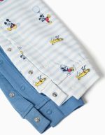 Deux pyjamas en coton à motifs Mickey pour nouveau-nés et bébés garçons, bleu et blanc. – Image 3