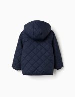 Veste matelassée à capuche amovible pour enfants, bleu marine – Image 2