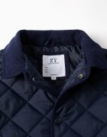 Veste matelassée à capuche amovible pour enfants, bleu marine – Image 3
