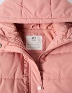 Doudoune à capuche doublée en polaire pour filles, rose – Image 3