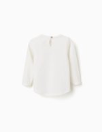 T-shirt en coton à manches longues avec des cœurs pour bébés filles, blanc – Image 2