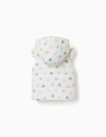 Doudoune sans manches à capuche à motifs cœurs et pois pour bébé fille, blanche – Image 2