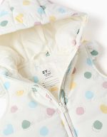 Doudoune sans manches à capuche à motifs cœurs et pois pour bébé fille, blanche – Image 3