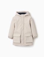 Parka en caoutchouc gris clair pour garçons