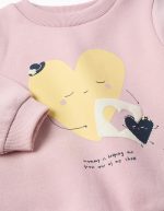 Sweat-shirt brossé à imprimé cœurs pour bébé fille, lilas – Image 3
