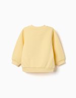 Sweat-shirt en maille brossée à imprimé cœurs pour bébé fille, jaune – Image 2