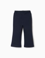 Leggings évasés en maille brossée pour bébés filles, bleu marine