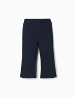 Leggings évasés en maille brossée pour bébés filles, bleu marine – Image 2