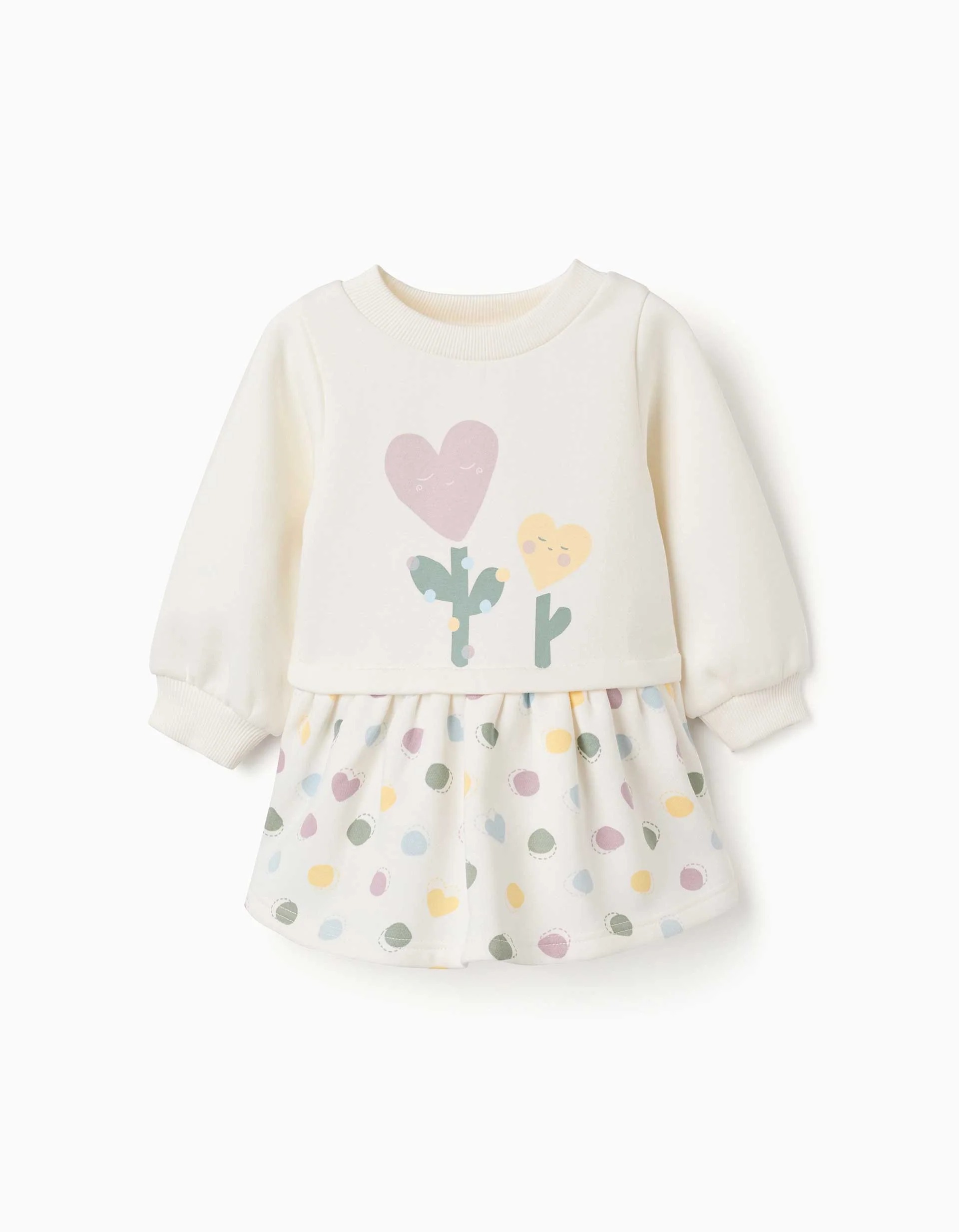 31081445041-0 Robe blanche en polaire pour bébé fille – Image 1