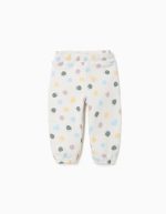 Pantalon en polaire brossée à pois pour bébé fille, blanc