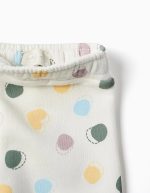 Pantalon en polaire brossée à pois pour bébé fille, blanc – Image 3