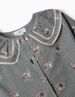 Chemise à manches longues en coton bleu foncé pour fille – Image 3