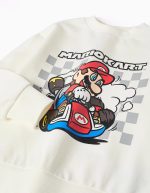 Sweat-shirt en coton blanc à imprimé Mario Kart pour garçon – Image 3