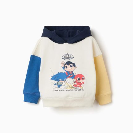 Sweat-shirt en coton multicolore à l'effigie des Super Amis, pour bébés et garçons.