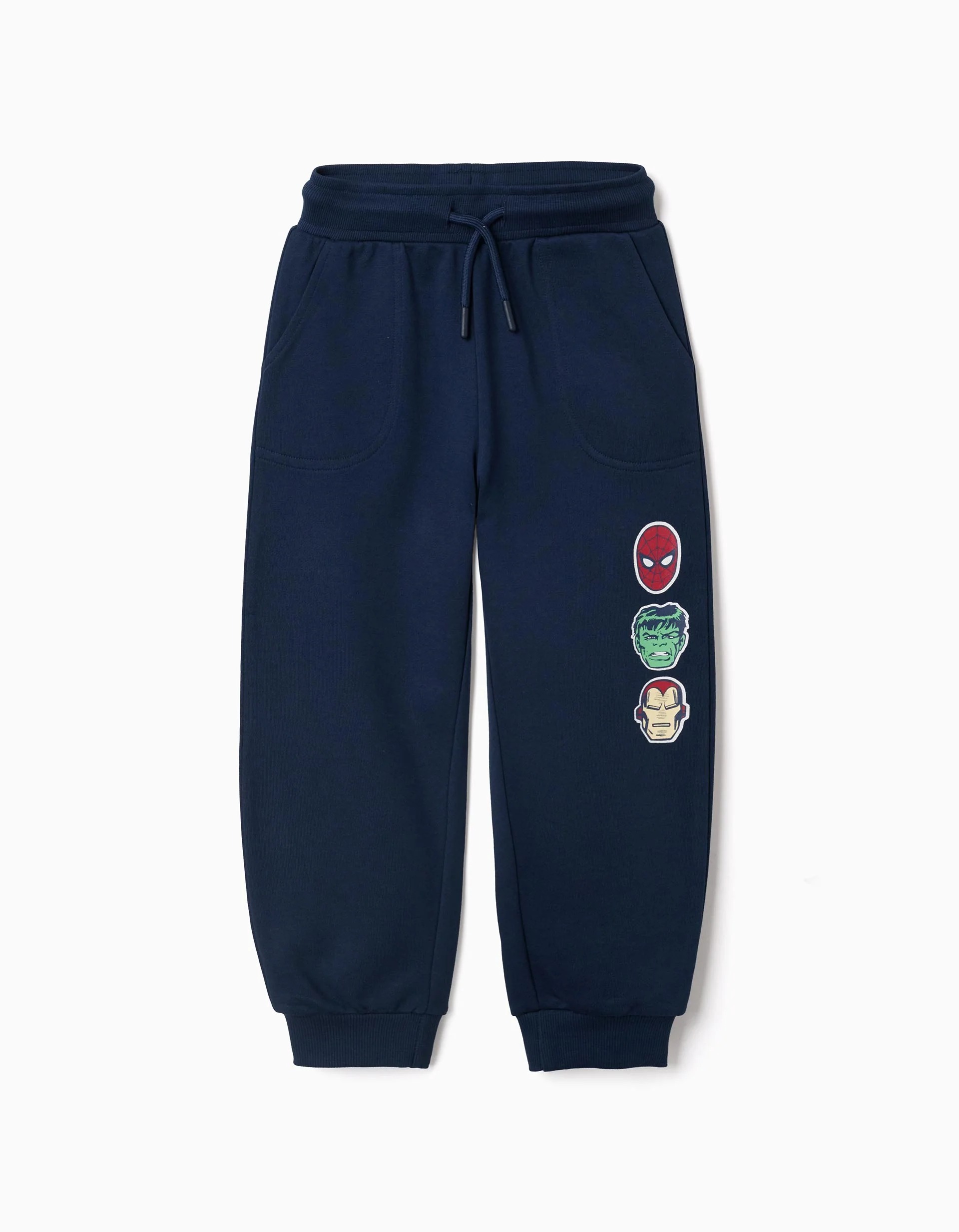 31081547006-0 Pantalon de jogging en coton bleu marine avec imprimé Marvel et cordon de serrage pour garçon – Image 1
