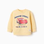 Sweat-shirt en coton jaune à l'effigie de Flash McQueen pour bébés et garçons