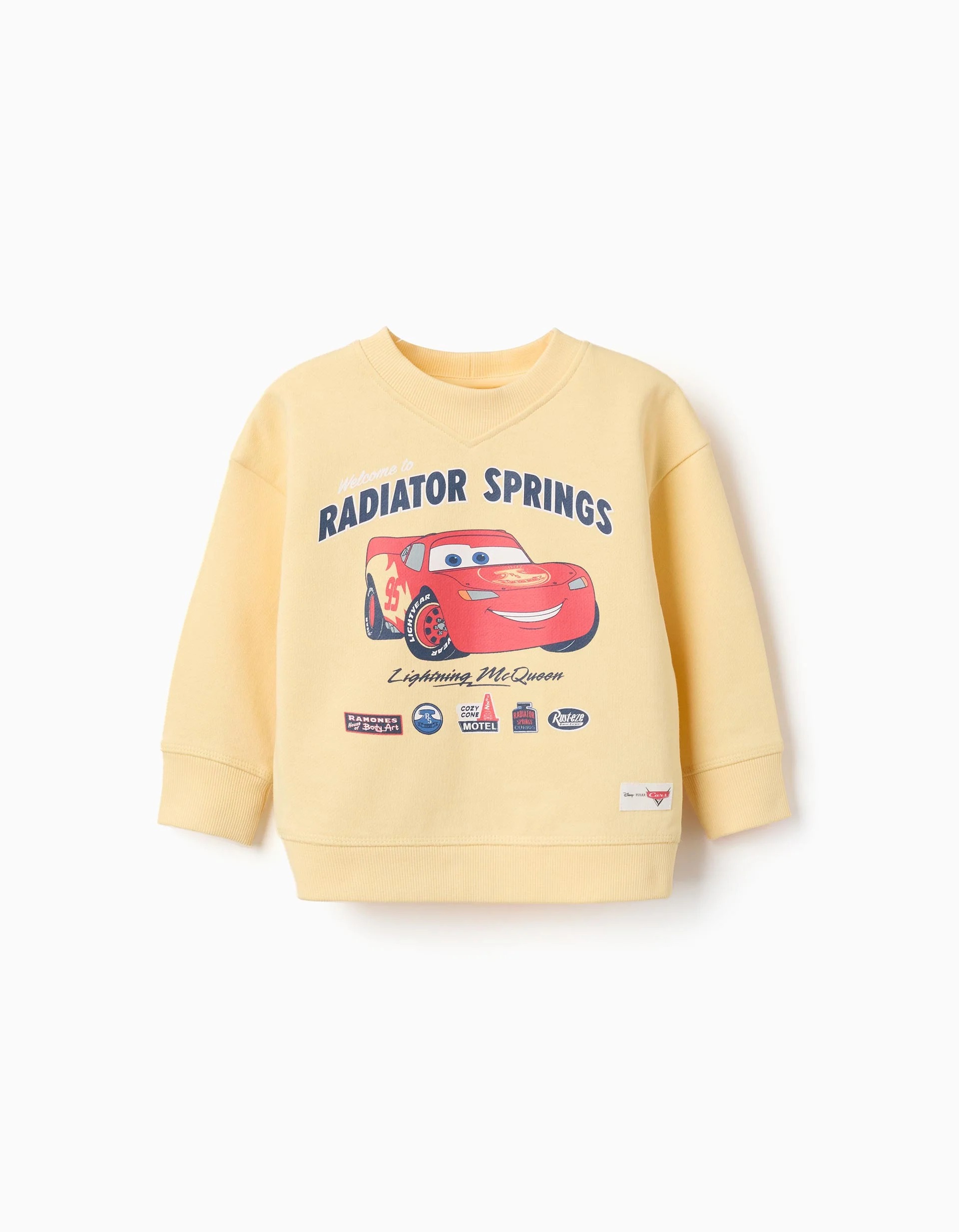 31081556042-0 Sweat-shirt en coton jaune à l'effigie de Flash McQueen pour bébés et garçons – Image 1