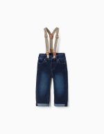 Pantalon en denim bleu foncé pour bébé garçon