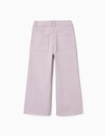 Pantalon en sergé à jambes larges et quatre poches pour filles, violet clair – Image 2