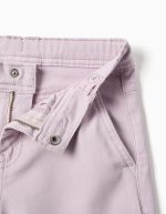 Pantalon en sergé à jambes larges et quatre poches pour filles, violet clair – Image 3