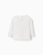 T-shirt à manches longues en coton blanc, imprimé Les Aristochats, pour bébé fille – Image 2