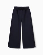 Pantalon large en polaire avec doublure brossée pour filles, bleu marine