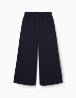 Pantalon large en polaire avec doublure brossée pour filles, bleu marine – Image 2