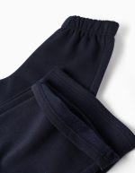 Pantalon large en polaire avec doublure brossée pour filles, bleu marine – Image 3