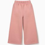 Pantalon large en polaire à doublure brossée pour filles, rose clair