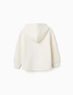 Sweat à capuche en maille brossée à imprimé floral pour filles, blanc – Image 2