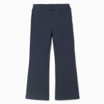 Jeggings évasés en maille brossée pour filles, bleu marine