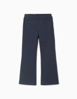 Jeggings évasés en maille brossée pour filles, bleu marine