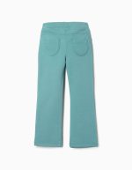 Jeggings évasés en maille brossée pour filles, bleu-vert – Image 2