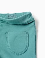 Jeggings évasés en maille brossée pour filles, bleu-vert – Image 3
