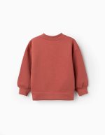 Sweat-shirt brossé à motif artistique et naturel pour filles, couleur terre cuite – Image 2
