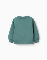 Sweat-shirt brossé à motifs artistiques et naturels pour filles, bleu-vert – Image 2