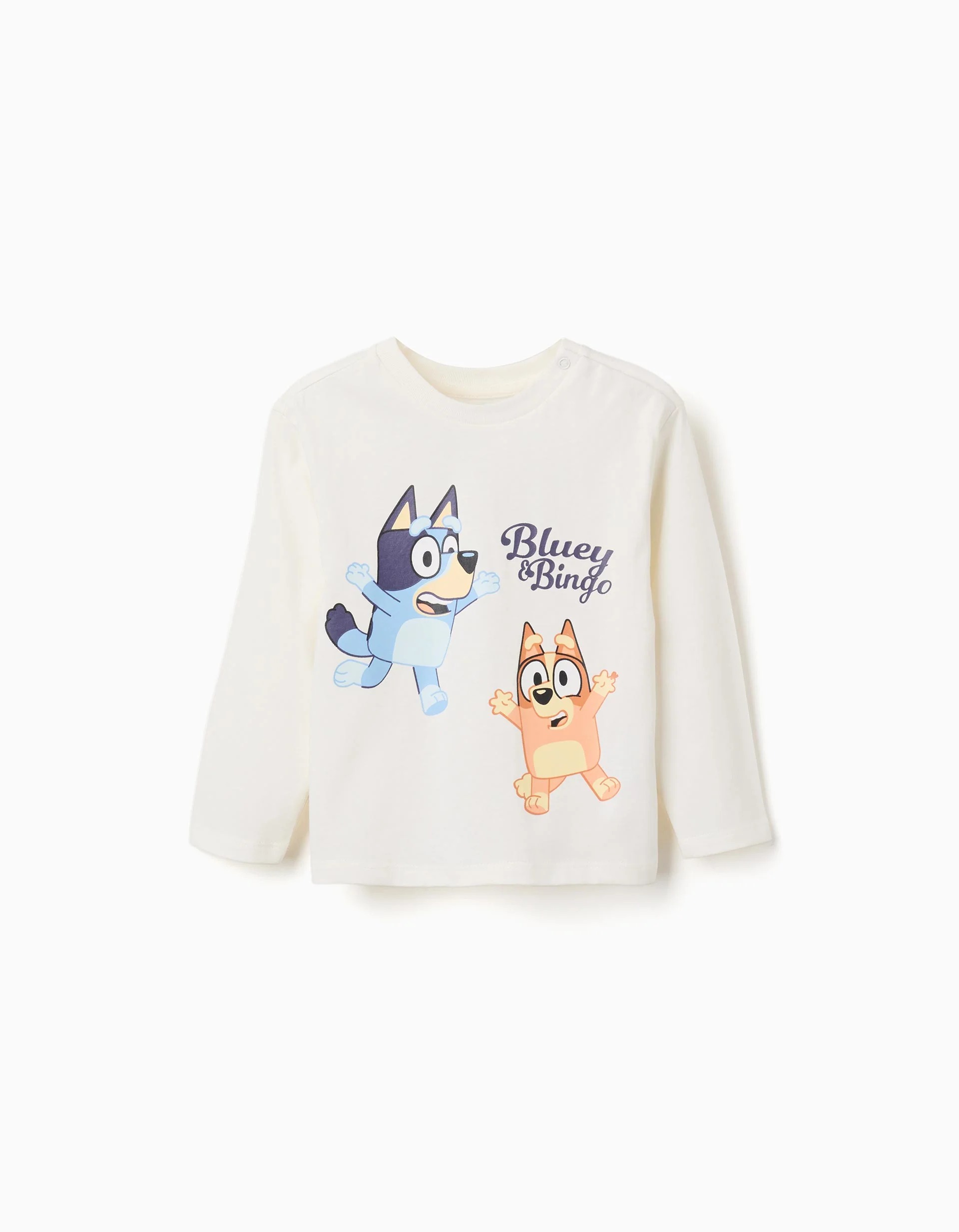 31081750041-0 T-shirt à manches longues en coton Bluey pour bébés et enfants, blanc – Image 1