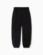 Pantalon de jogging en polaire avec cordon de serrage et poches pour garçon, noir – Image 2
