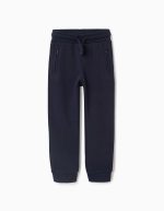 Pantalon de jogging en polaire avec cordon de serrage et poches pour garçon, bleu marine