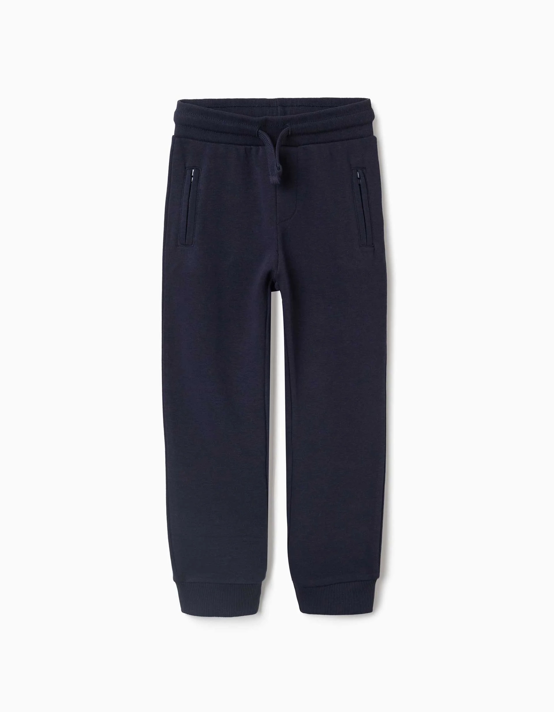 31081934006-0 Pantalon de jogging en polaire avec cordon de serrage et poches pour garçon, bleu marine – Image 1