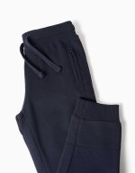 Pantalon de jogging en polaire avec cordon de serrage et poches pour garçon, bleu marine – Image 3