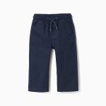 Pantalon en sergé coupe slim avec cordon de serrage pour bébé garçon, bleu marine