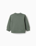 Sweat-shirt en coton avec imprimé ZY pour bébé garçon, vert foncé – Image 2