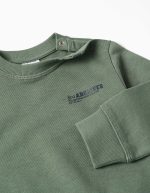 Sweat-shirt en coton avec imprimé ZY pour bébé garçon, vert foncé – Image 3